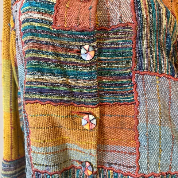 Travelsmith Womens Funky Jacket Petite M Carpet Tapestry Bright Colors - Picture 2 of 10